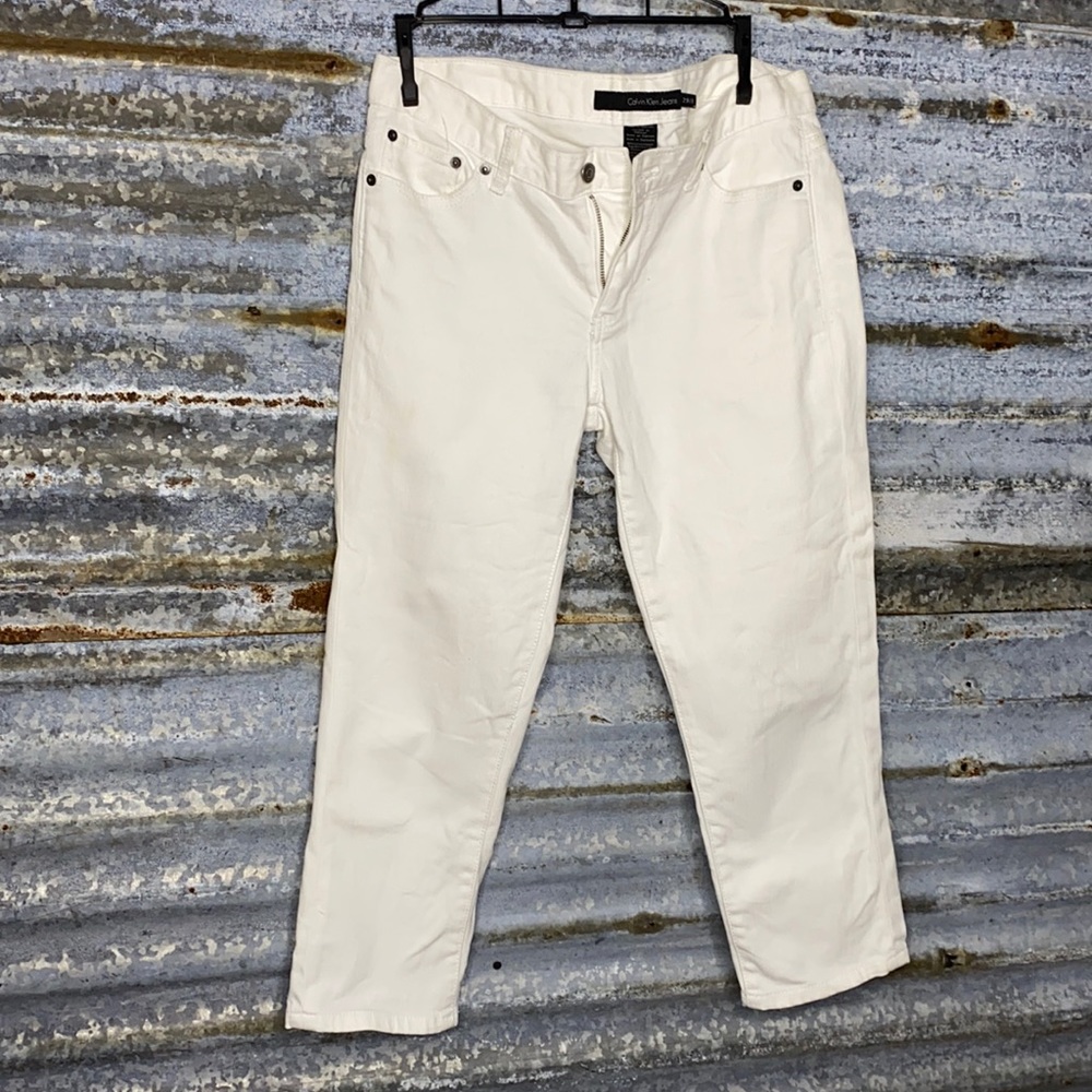 Calvin Klein white jeans